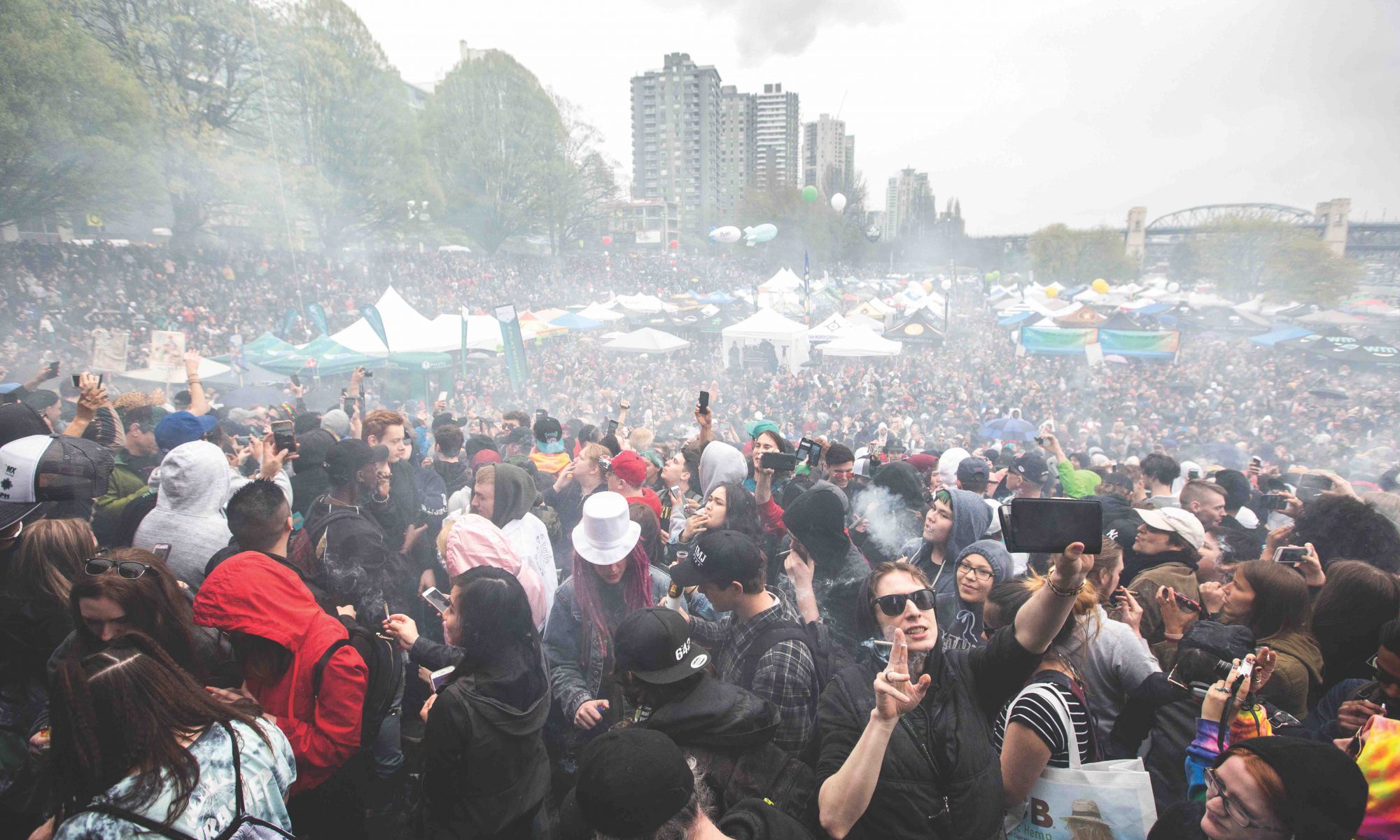 Marijuana users light up in unison at 4:20 p.m. on April 20, 2018 in Vancouver's Sunset Beach Park. Organizers say the annual 420 demonstration will continue despite the federal government commitment to legalize cannabis later this summer. Photo by Jesse Winter/StarMetro Toronto Star