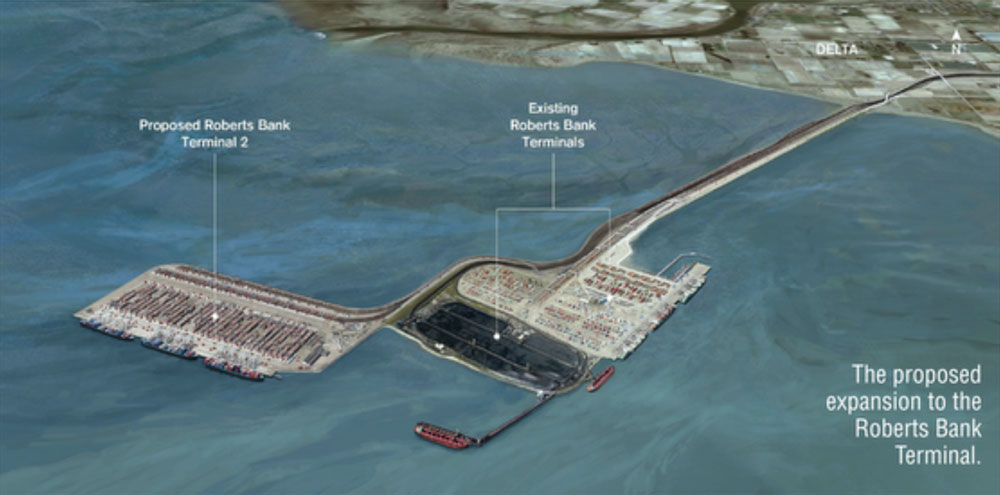 The proposed expansion to Roberts Bank Terminal. Photo courtesy of the Government of Canada.