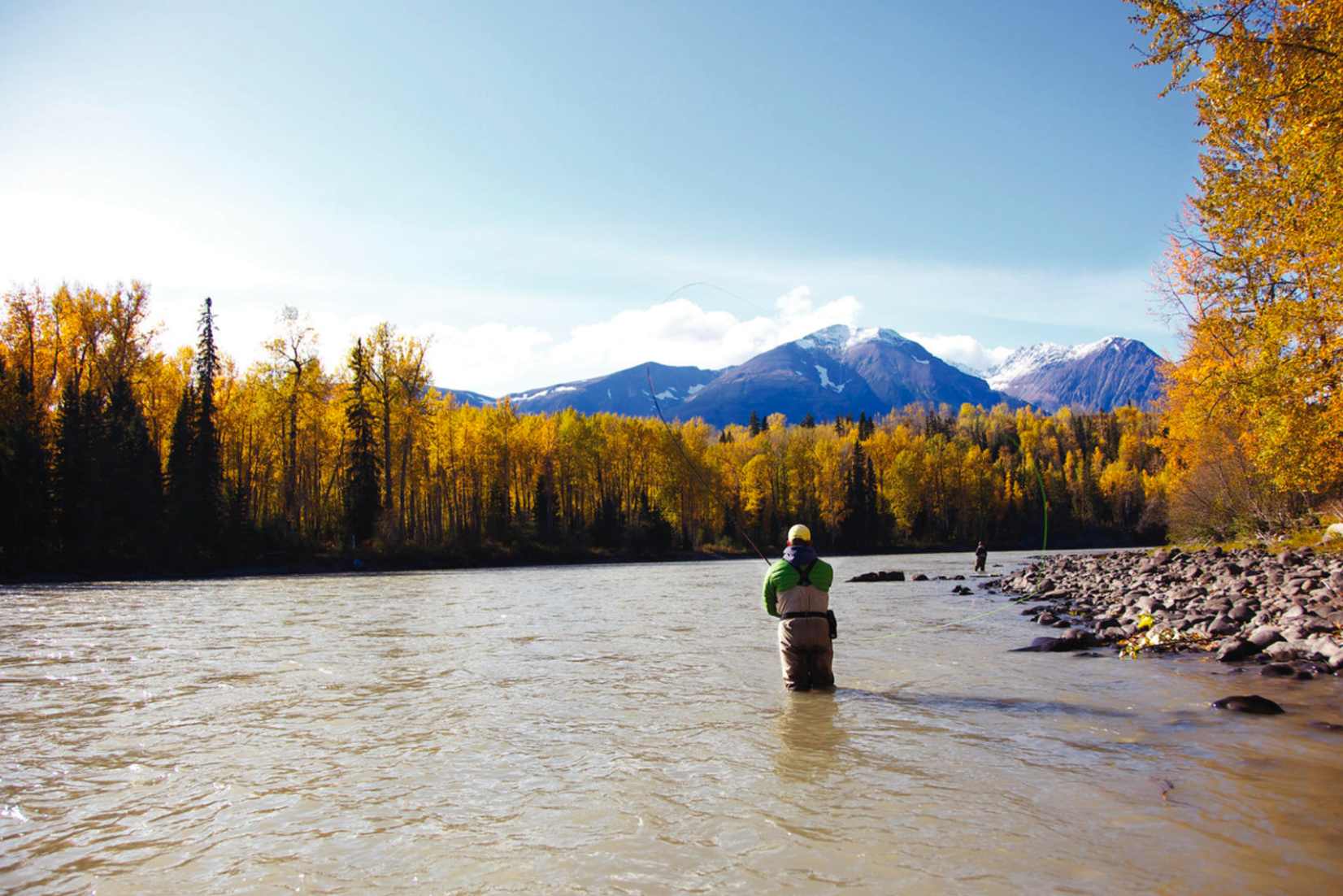 Fishing on the Bulkley River, which runs right through Smithers. Photo by Northern BC Tourism.