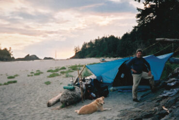 Camped out at Third Beach, the usual starting point for Nootka Trail hikers. Photo by Peter A. Robson.