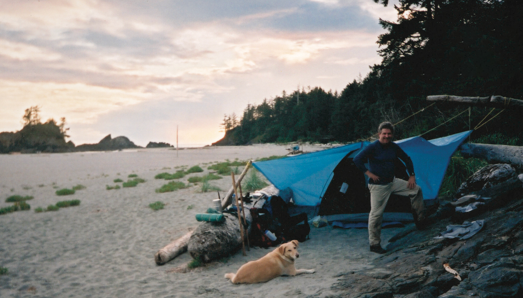 Camped out at Third Beach, the usual starting point for Nootka Trail hikers. Photo by Peter A. Robson.