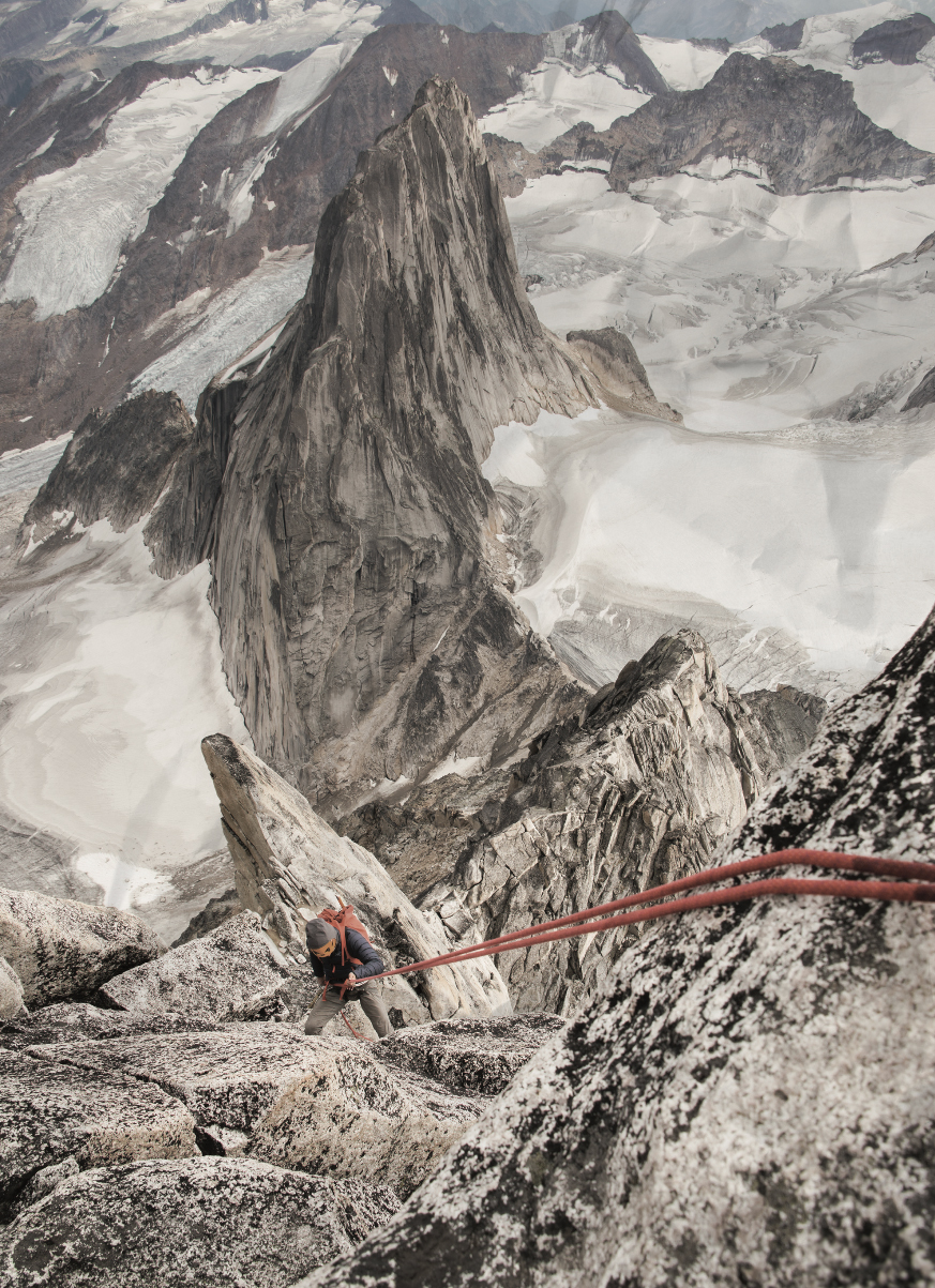 Life & Death on the Bugaboo Spire. Photo by Steve Ogle.