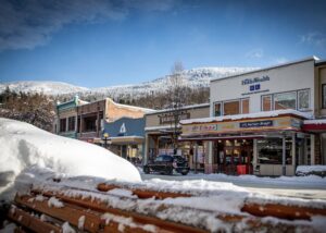 Baker street Nelson British Columbia in the winter